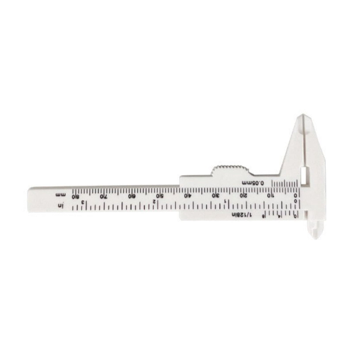 Plastic Vernier Caliper 0.1mm Precision 0 To 80mm Scale Lightweight for Workshop School Projects