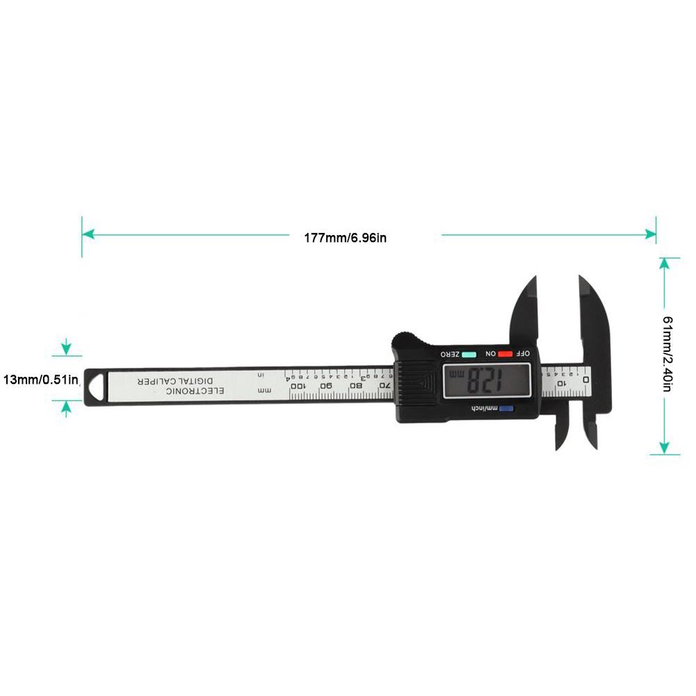 ZOUBAOQ New 100mm Electronic Digital Caliper Carbon Fiber Dial Vernier Caliper Digital Micrometer Tool Ruler Measuring Gauge