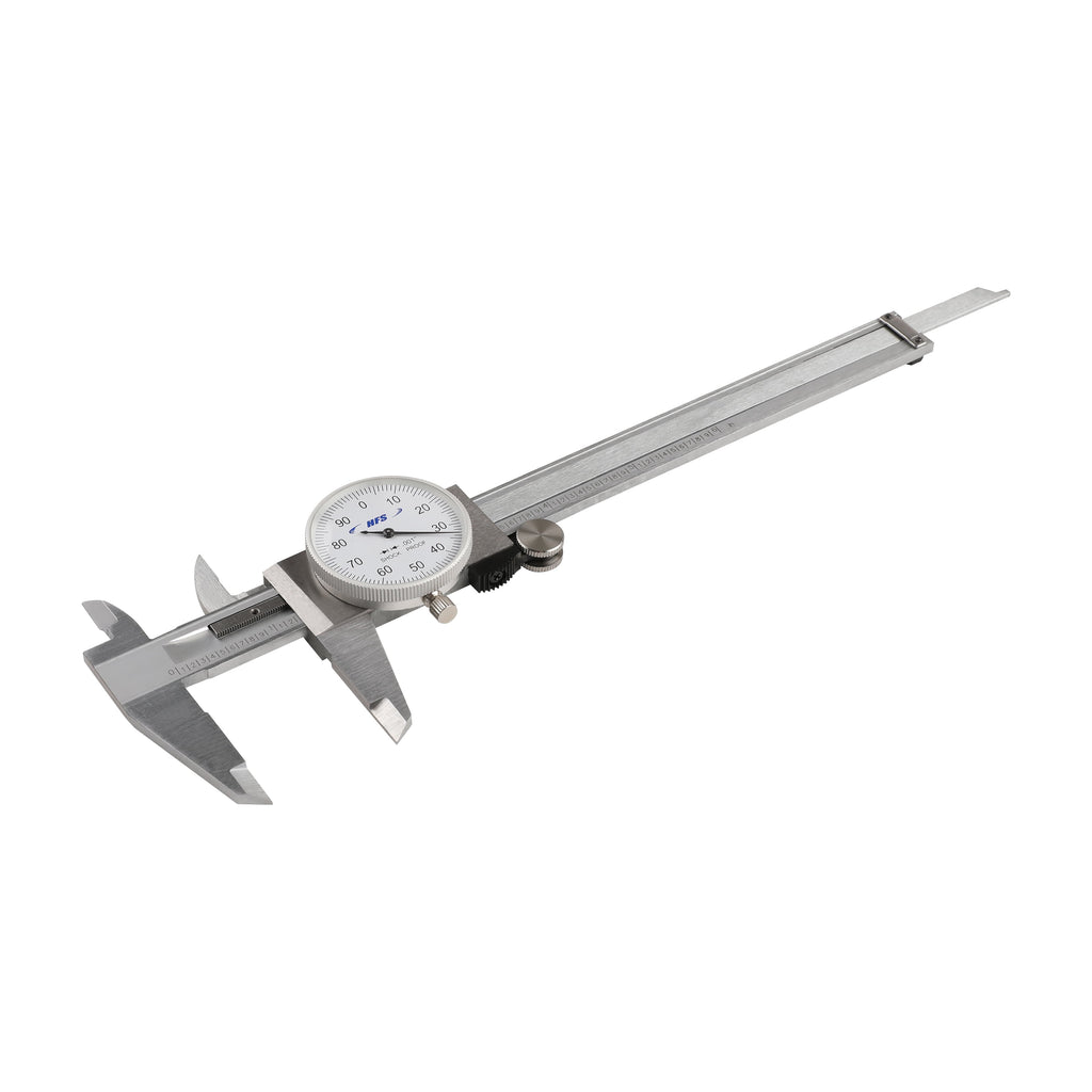 HFS(R) 0-6" Imperial Dial Caliper 4 Way Measurment .001" Accuracy Shockproof Carbon Steel