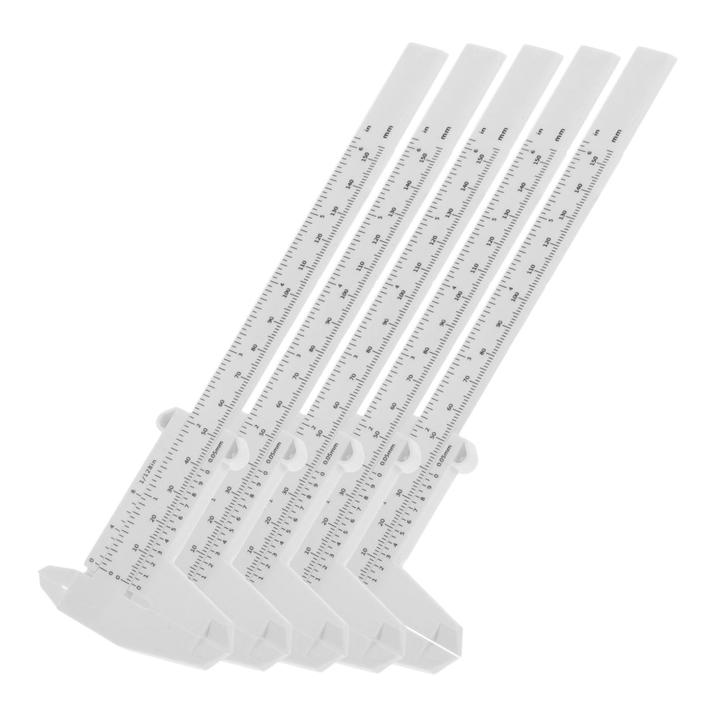 WEUVEB 5Pcs Plastic Vernier Calipers Portable Lightweight Measuring Tool with Vernier Scale