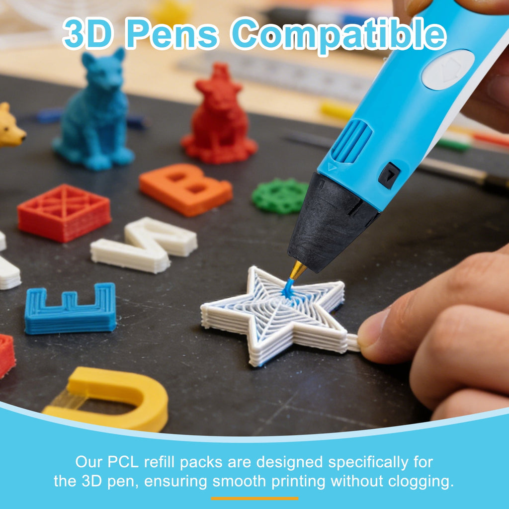 Uxcell 100 Pcs 3D Pen Refills, Low Print Temperature Filament 2.5mm x 15cm PCL Printer Filament Refill Packs, Only Support for 3D Pen, Pink