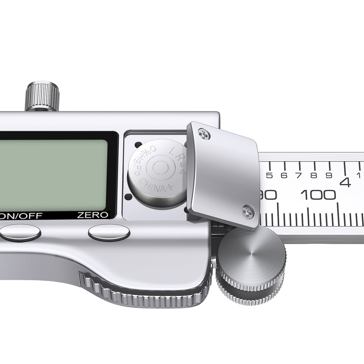 Neoteck 8" Electronic Digital Vernier Caliper LCD Stainless Steel + Feeler Gauge LCD Display