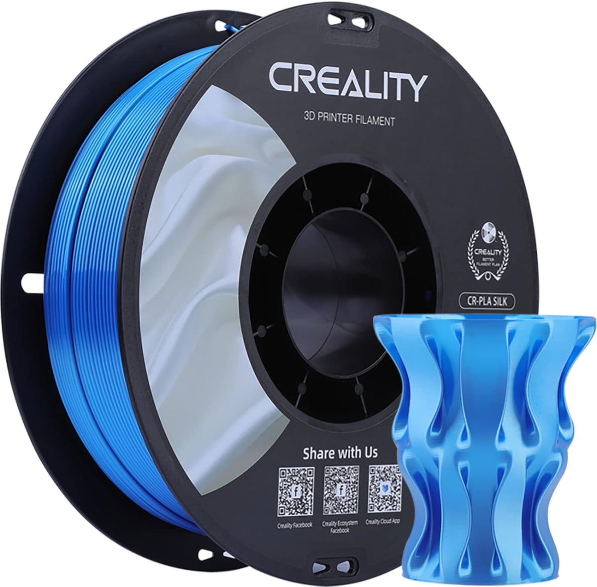 Creality 3D Printing Silk PLA Filament 3D Printer Gold Silver Shiny Filaments 1.75mm Neatly Wound Dimensional Accuracy +/- 0.03 mm Silk Smooth Printing 2.2lbs for Most 3D Printers