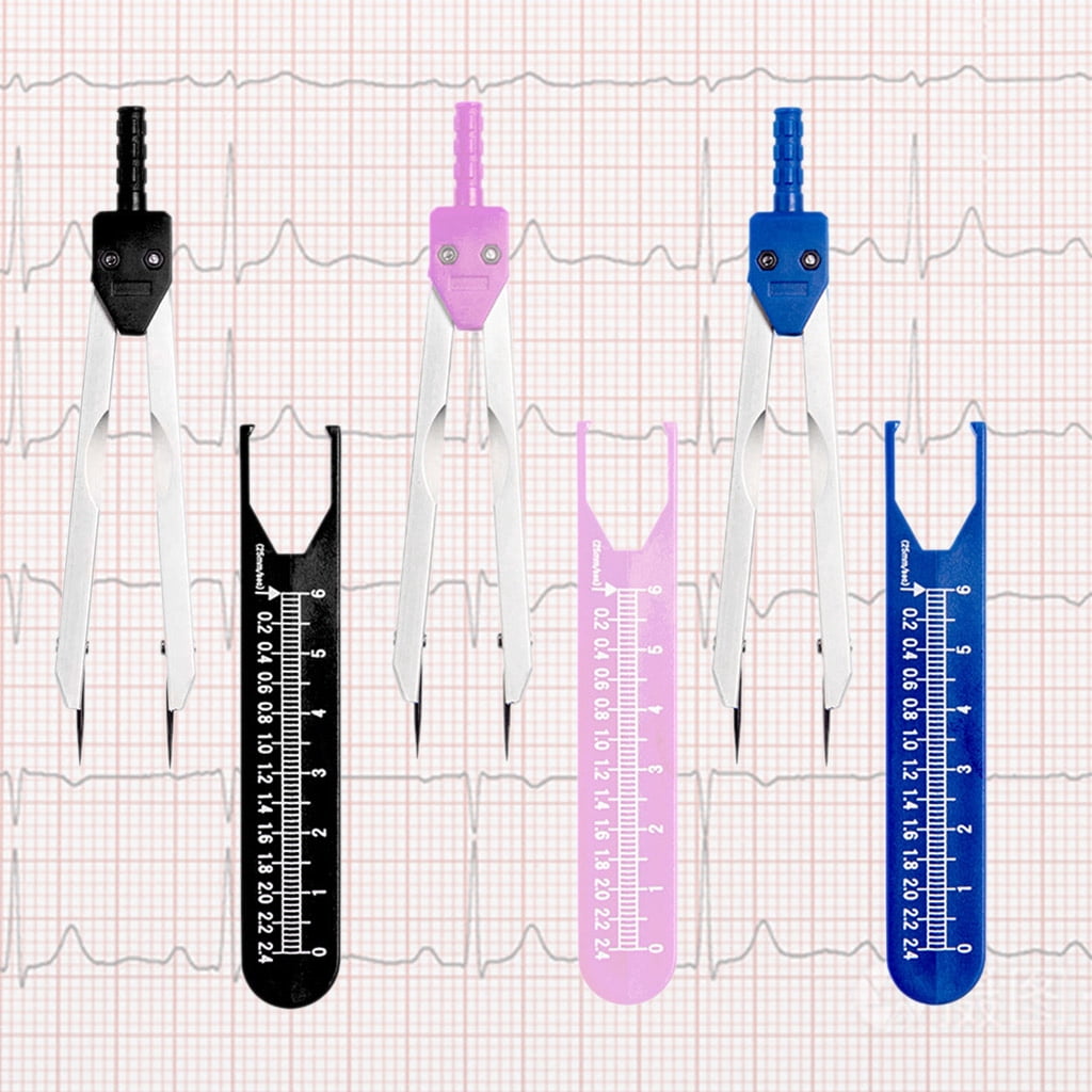 EKG ECG Caliper Electrocardiogram Divider ECG Calipers with Ruler for Nursing