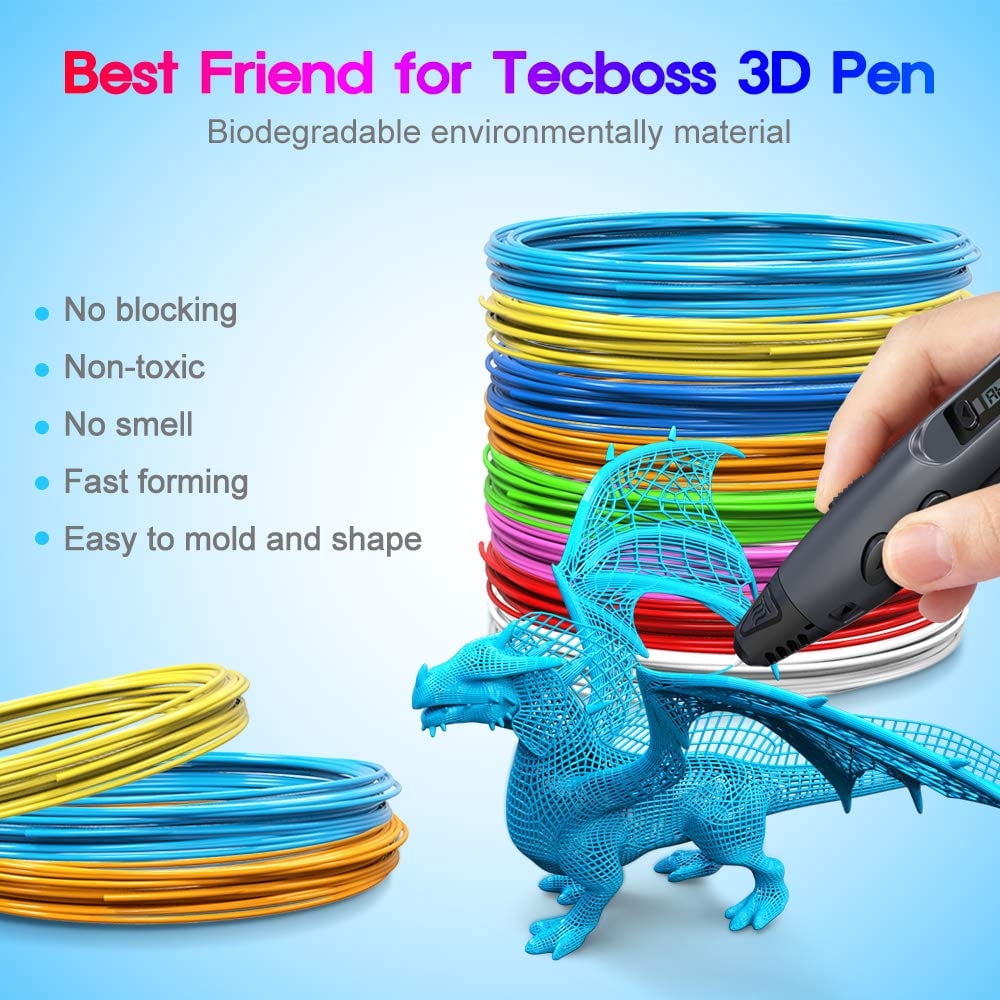 3D Pen PLA Filament Refills, 20 Colors Support for All 1.75mm 3D Printer / 3D Pen, 10 Feet Each Color, Total 200Ft 3D Printing Material (3M Each Color)