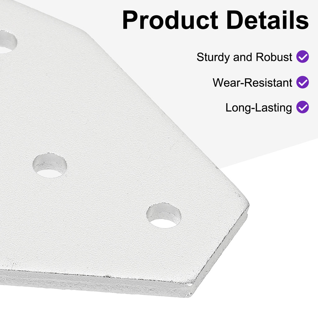 Uxcell 4Set 2020 Corner Bracket Plate, T-Slot Aluminum Extrusion Connector, Outside Joint Plate with Screws for 2020 Series Aluminum Profile 3D Printer Frame, Silver Tone