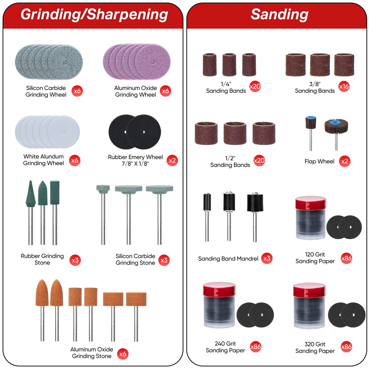 SHALL 508 Pcs Rotary Tool Accessories Kit, Rotary Tool Attachments with Carrying Case, Universal Rotary Tool Bits for Sanding, Cutting, Grinding, Drilling, Carving, Engraving, Polishing, Cleaning