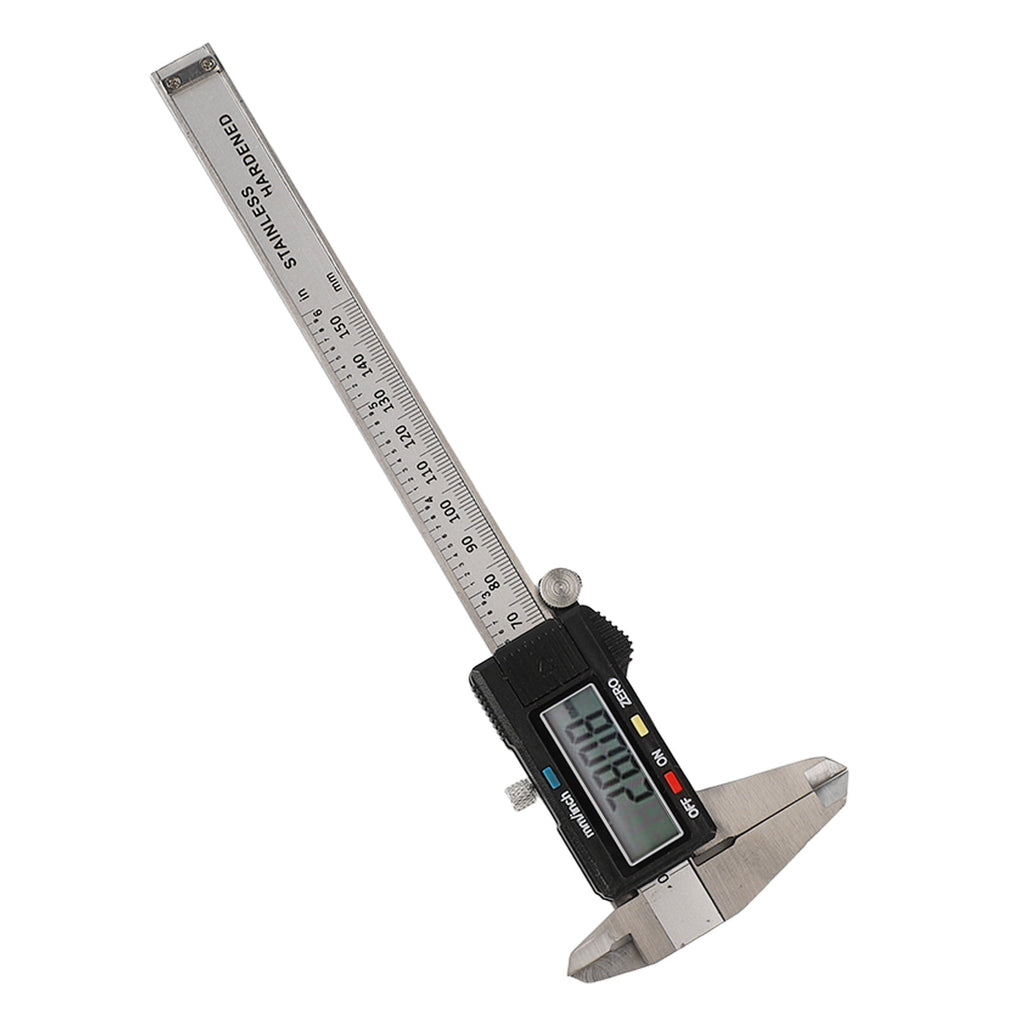 Professional Stainless Steel Digital Caliper 6 inches / 150 mm Electronic Vernier Micrometer Measuring Tool with High Precision LCD Display Auto Shut Off Feature
