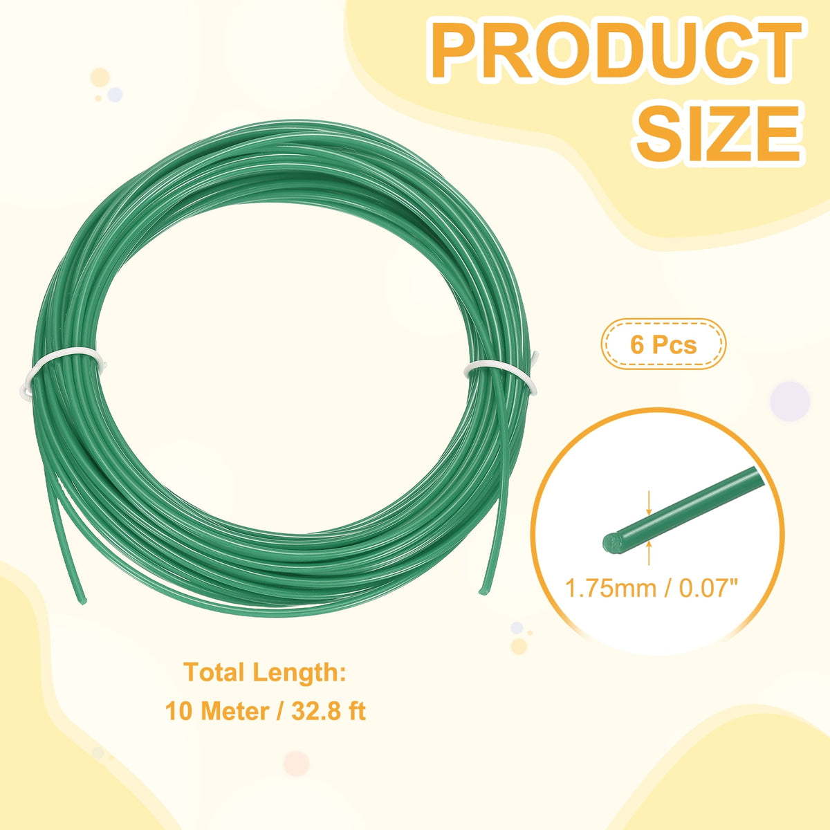 Uxcell 3D Pen Filament 6Pcs 1.75mm Total Length 196.8 Feet Dark Green PLA, 3D Pen Filament Refills Low Warping, for Creating Pictures Printed Model Printing Pen