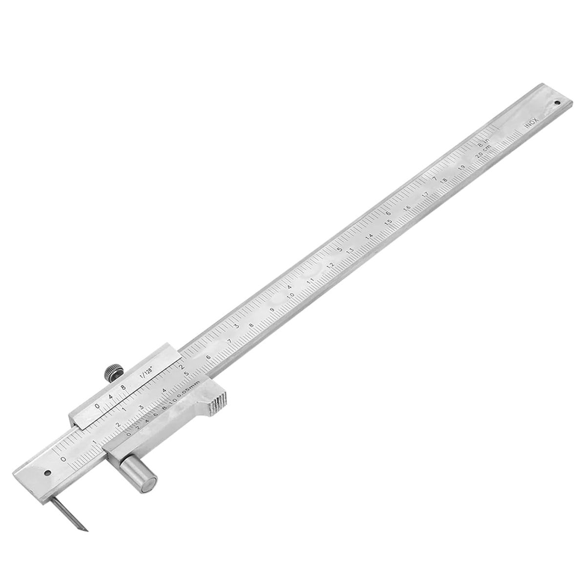 ABCISI Metal Scriber Calipers, 200mm 8in Marking Gauge Calipers, Carbide Scribe Caliper for Scribing Iron, Steel, Wood and Other Materials, Stainless Steel Vernier Calipers, Marking Tool