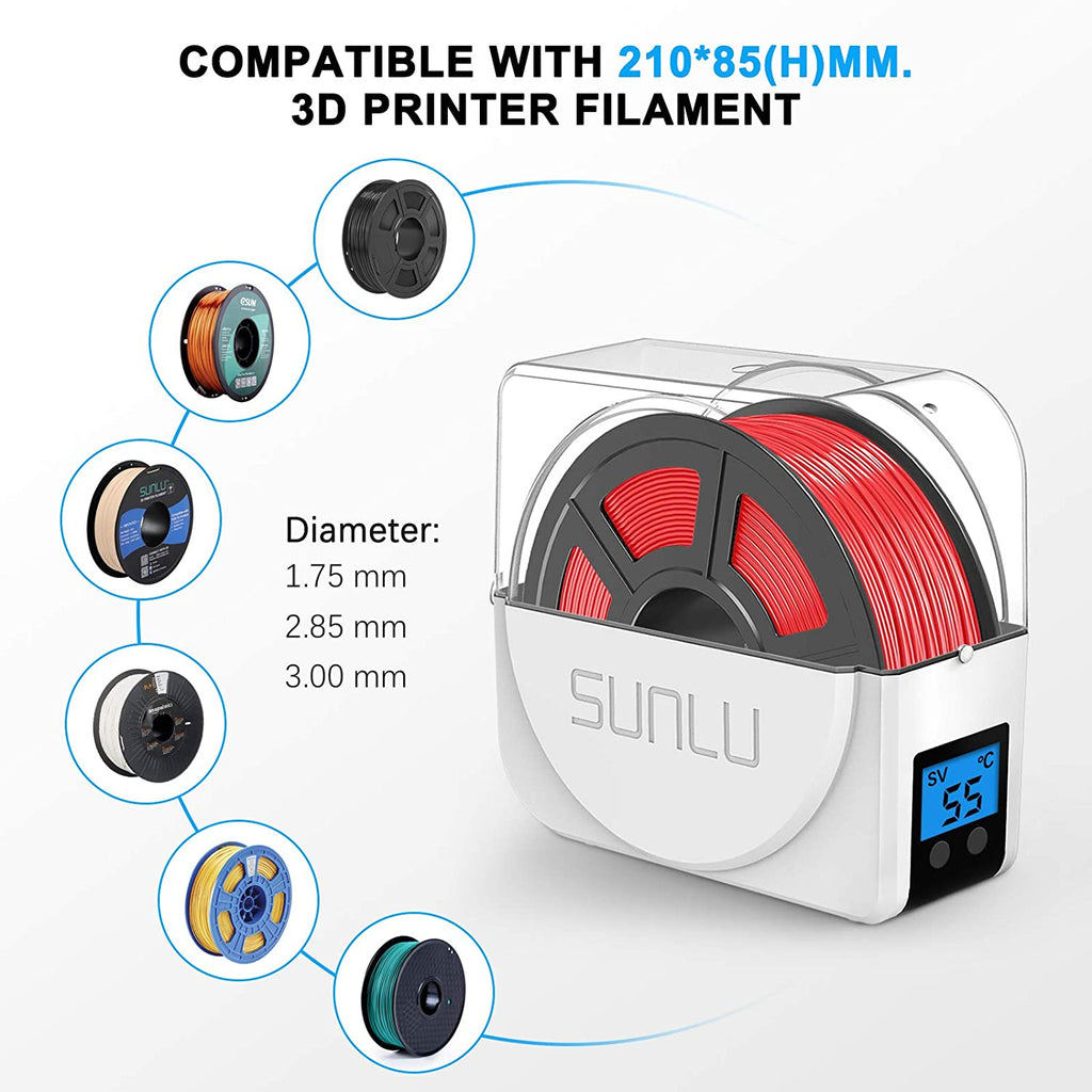 Sunlu 1.75mm 2mm 3mm 3D Printer Filaments, S1 Plus White