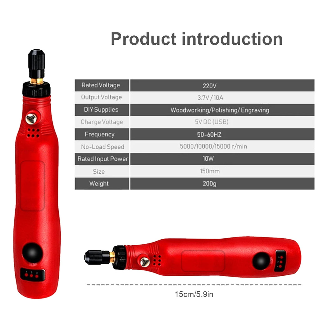 Wekvgz Mini Cordless Rotary Tool - Adjustable Speed Electric Grinder with 36Pcs Accessories for Sanding Polishing
