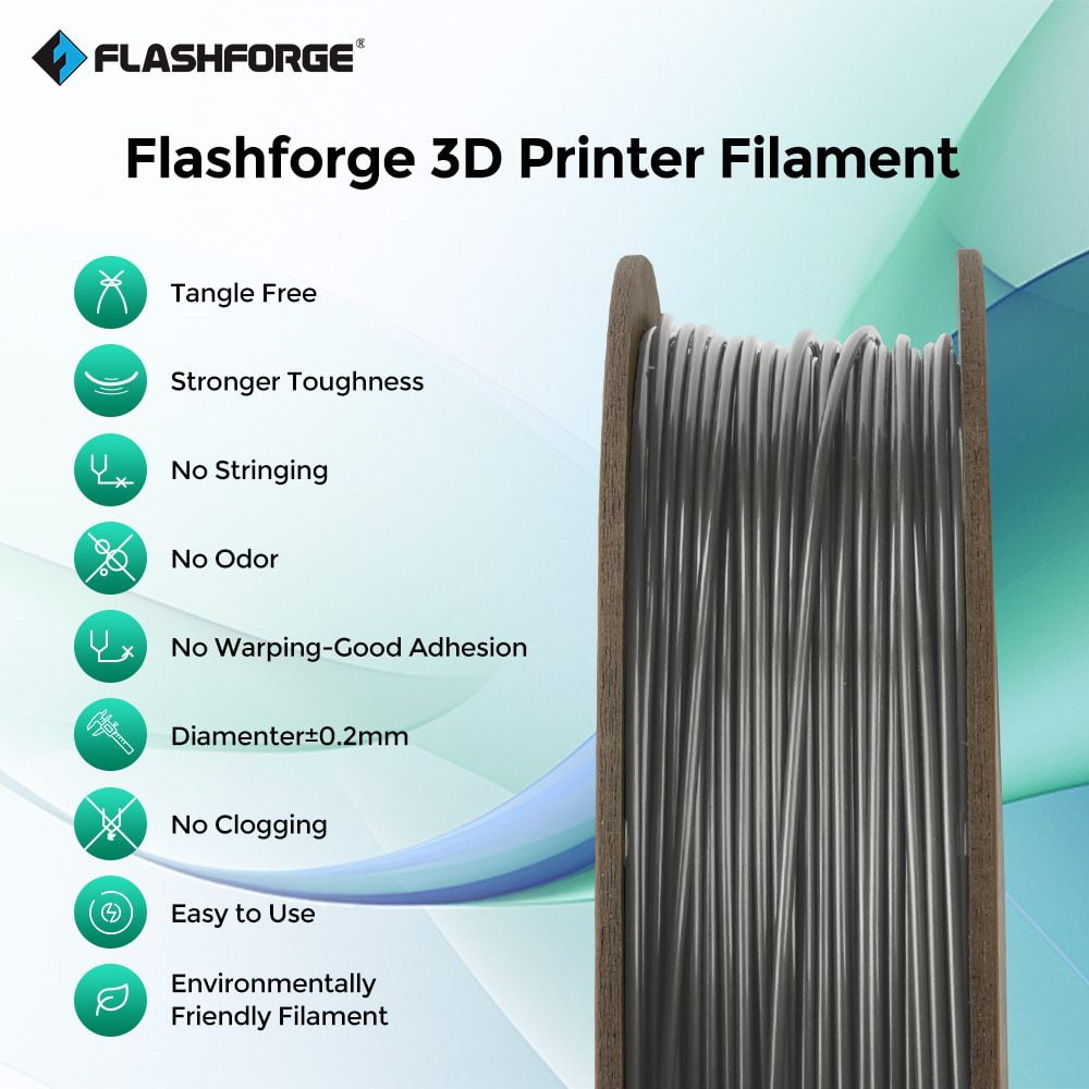 Flashforge PETG Filament 1.75mm, 1KG/2.2lbs PETG 3D Printer Filament, Burnt Titanium
