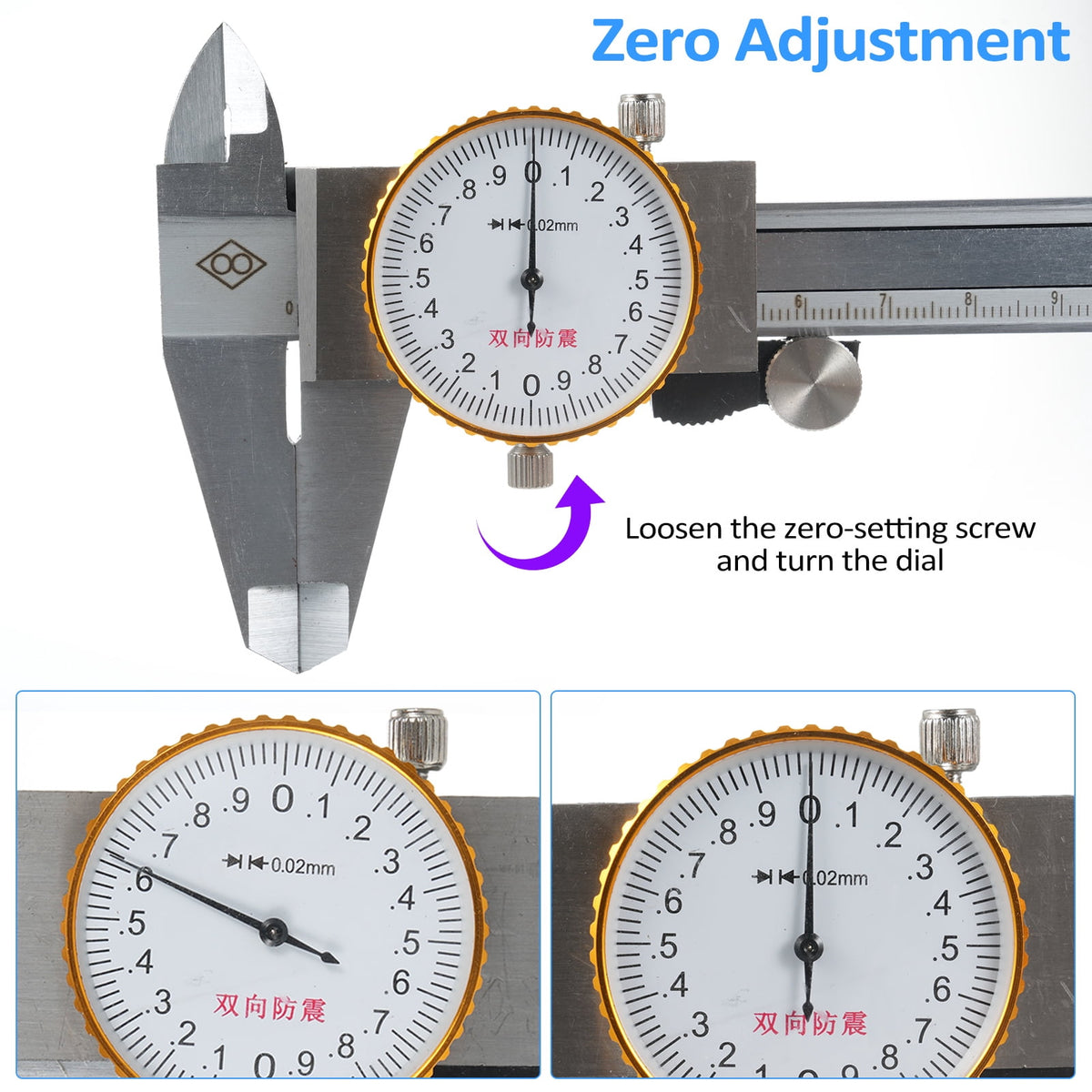Vernier caliper,Steel Vernier Calipers Precision Tool Stainless Steel Dial Vernier Caliper 0-150mm 0.02mm Precision Stainless Caliper 0-150mm