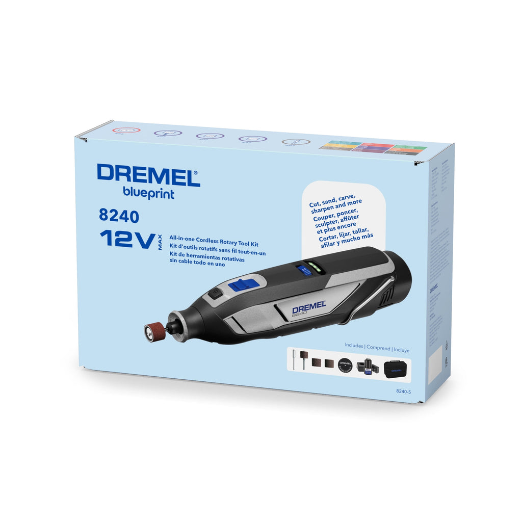 Dremel 8240-5 12V-Cordless Variable Speed Rotary Tool, 2Ah Li-Ion Battery with 5 Accessories, & Dremel Soft Case