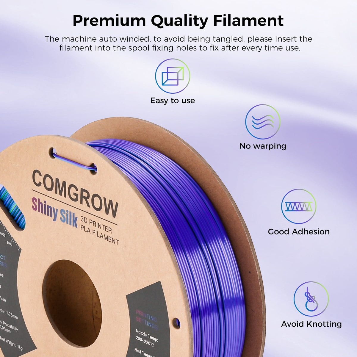 Creality Toughness PLA Filament 1.75mm Grey 1KG 3D Printer Filament