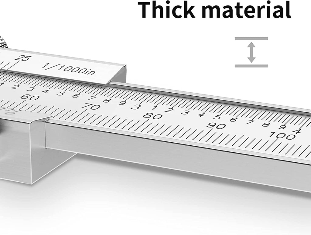 Vernier caliper stainless steel professional high quality 0-6 inch/150 mm micron durable measuring tool for internal, external, depth and step measurements