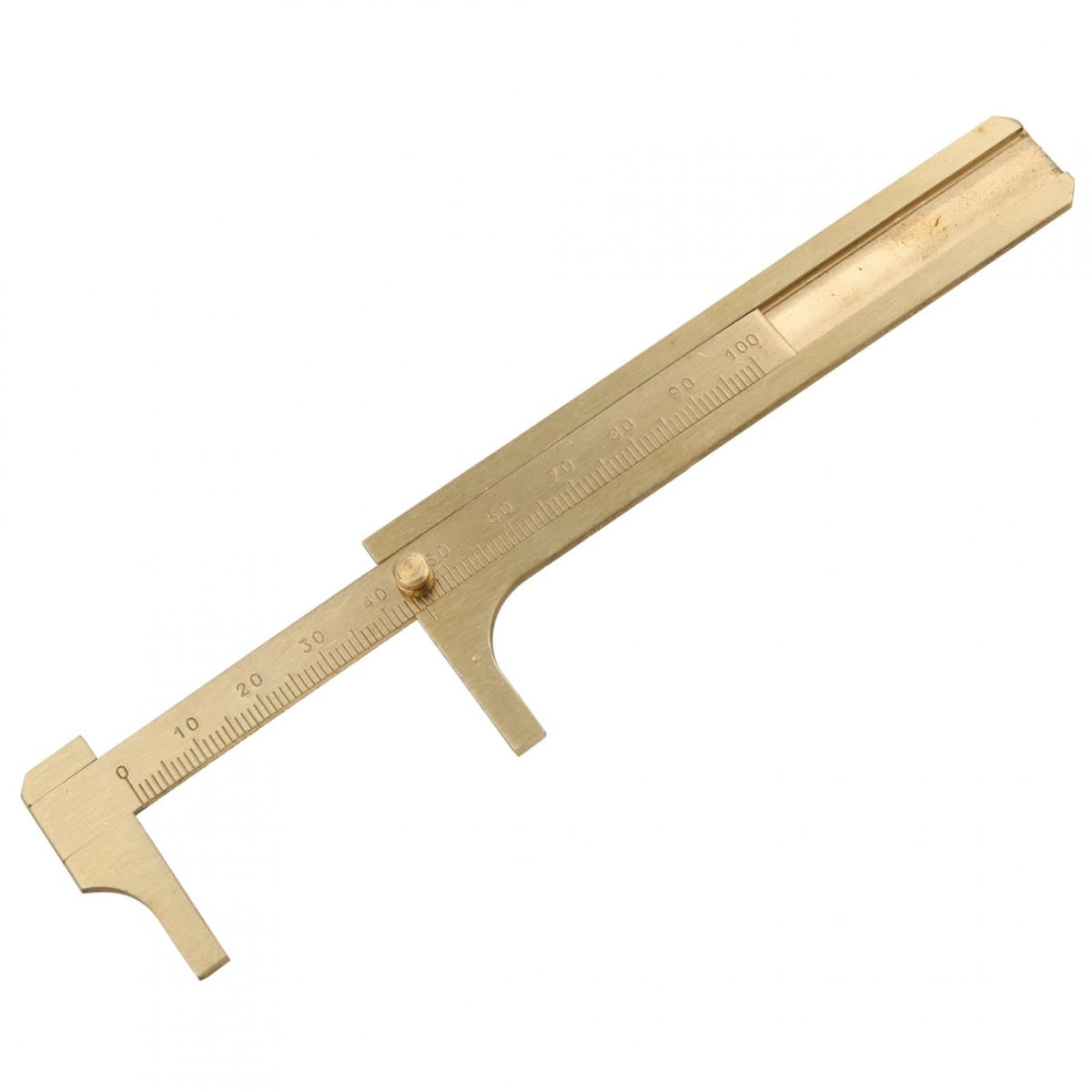BIMZUC Brass Vernier Caliper 3.94 inches / 10 cm Pocket Measuring Tool for Jewelry Woodworking Crafts and Stones