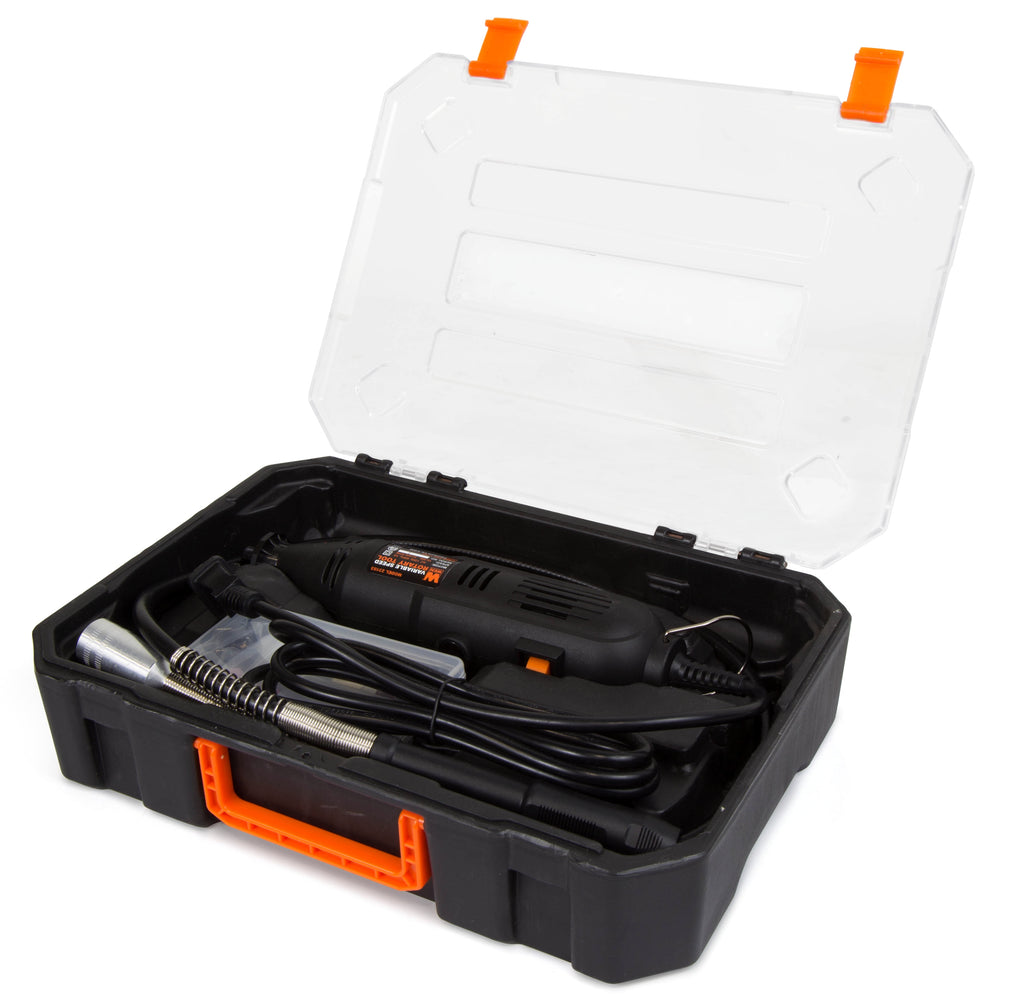 WEN 1-Amp Variable Speed Rotary Tool, 100+ Accessories, Carrying Case And Flex Shaft