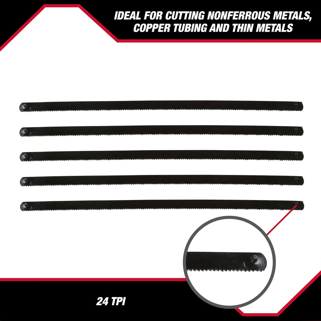 Hyper Tough 6-inch Mini Hacksaw Replacement Blades, 5-Piece, Steel,1292