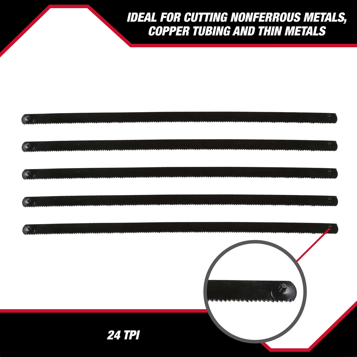 Hyper Tough 6-inch Mini Hacksaw Replacement Blades, 5-Piece, Steel,1292