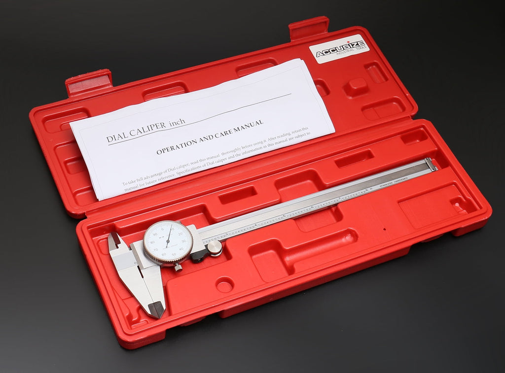 Accusize 0-12 inch by 0.001 inch Precision Dial Caliper, Stainless Steel, in Fitted Box, P920-S212