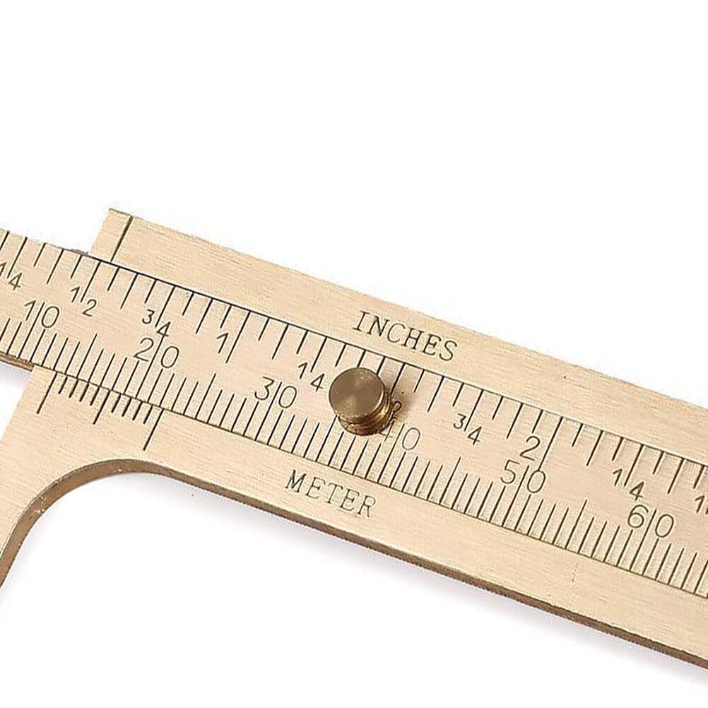 Tinksky 1pc Copper Vernier Caliper Pocket Caliper CM/Inch Dual Scale Wear Resistance with High Precision for Measurement