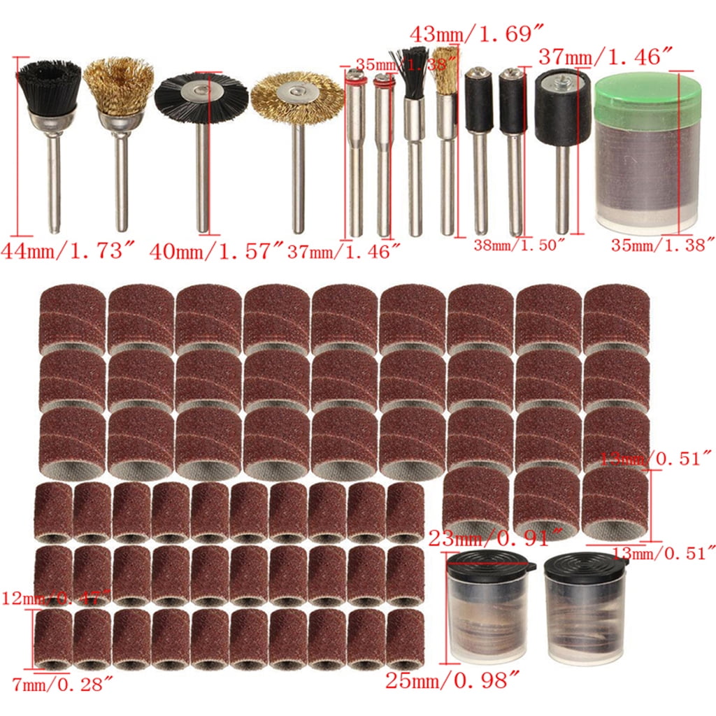 JZROCKER 150Pcs Rotary Power Tool Fits Dremel 1/8" Shank Sanding Polish Accessory Bit Set