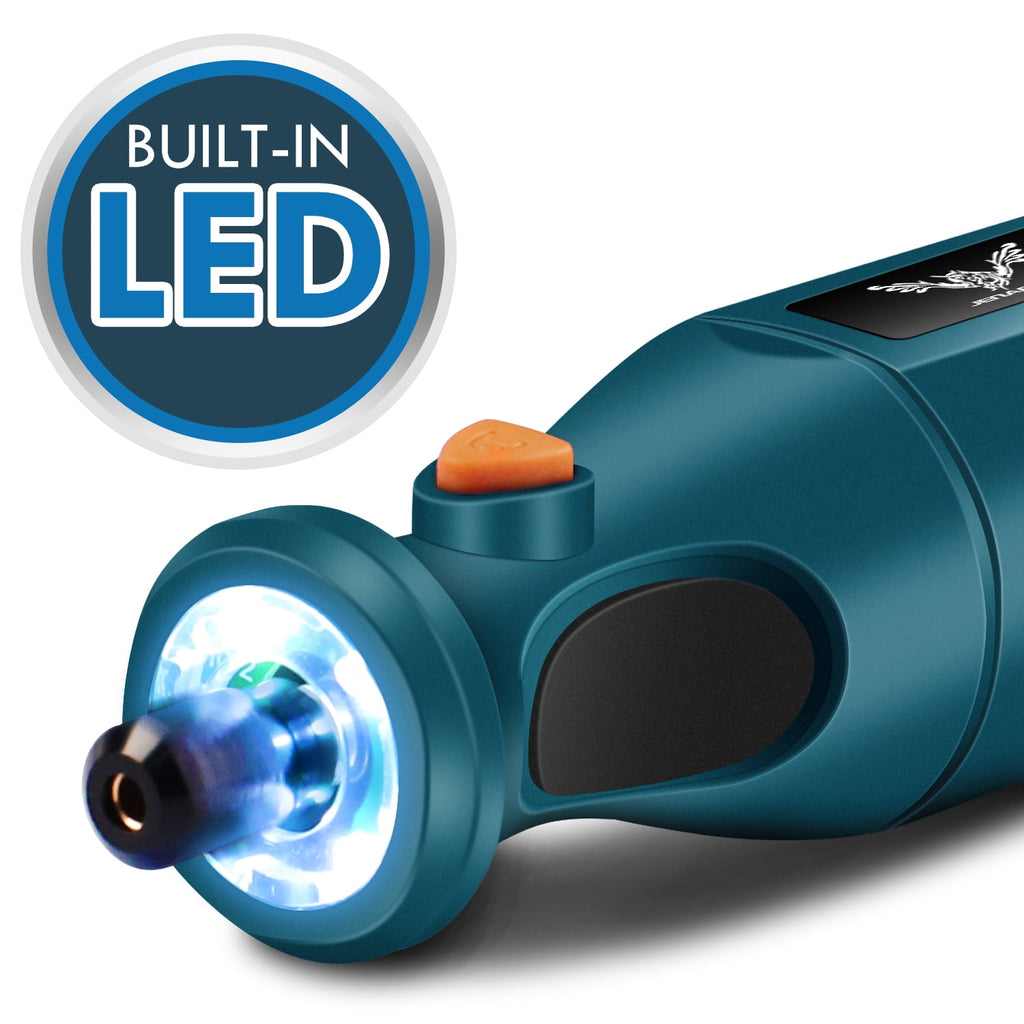 JENABOM 58 in 1 Mini Cordless Rotary Tool, 3.7V Electric Rotating Tool , LED Lights, 5-Speed and USB Charging, Used for Polishing, Carving, and DIY （Orange）