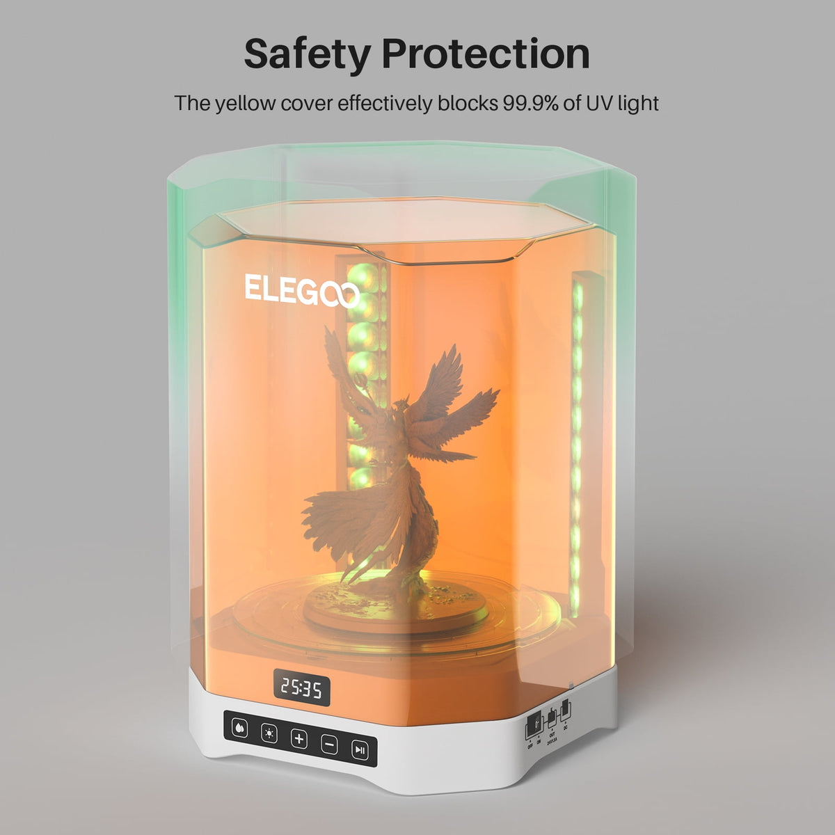 ELEGOO Mercury XS Bundle with Separate Washing and Curing Station for Resin 3D Printed Models Yellow