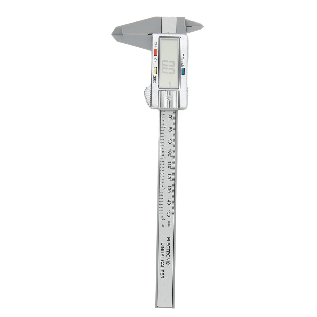BIMZUC Digital Caliper Electronic LCD Screen Displays 6 inches / 150 mm Measuring Tool Inch Millimeter Conversion PA66 Silver Precise Vernier Measurement Instrument for DIY Woodworking
