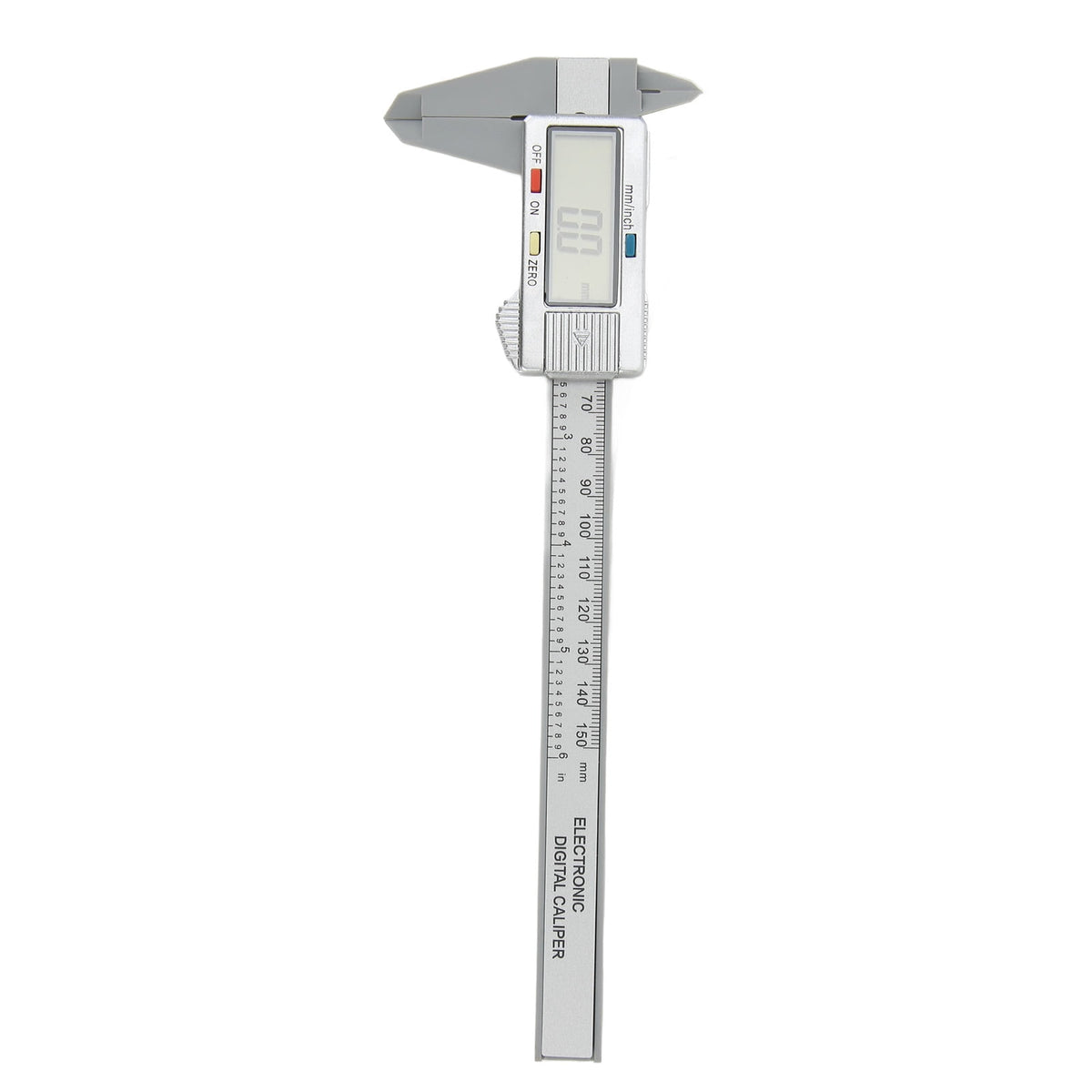 BIMZUC Digital Caliper Electronic LCD Screen Displays 6 inches / 150 mm Measuring Tool Inch Millimeter Conversion PA66 Silver Precise Vernier Measurement Instrument for DIY Woodworking