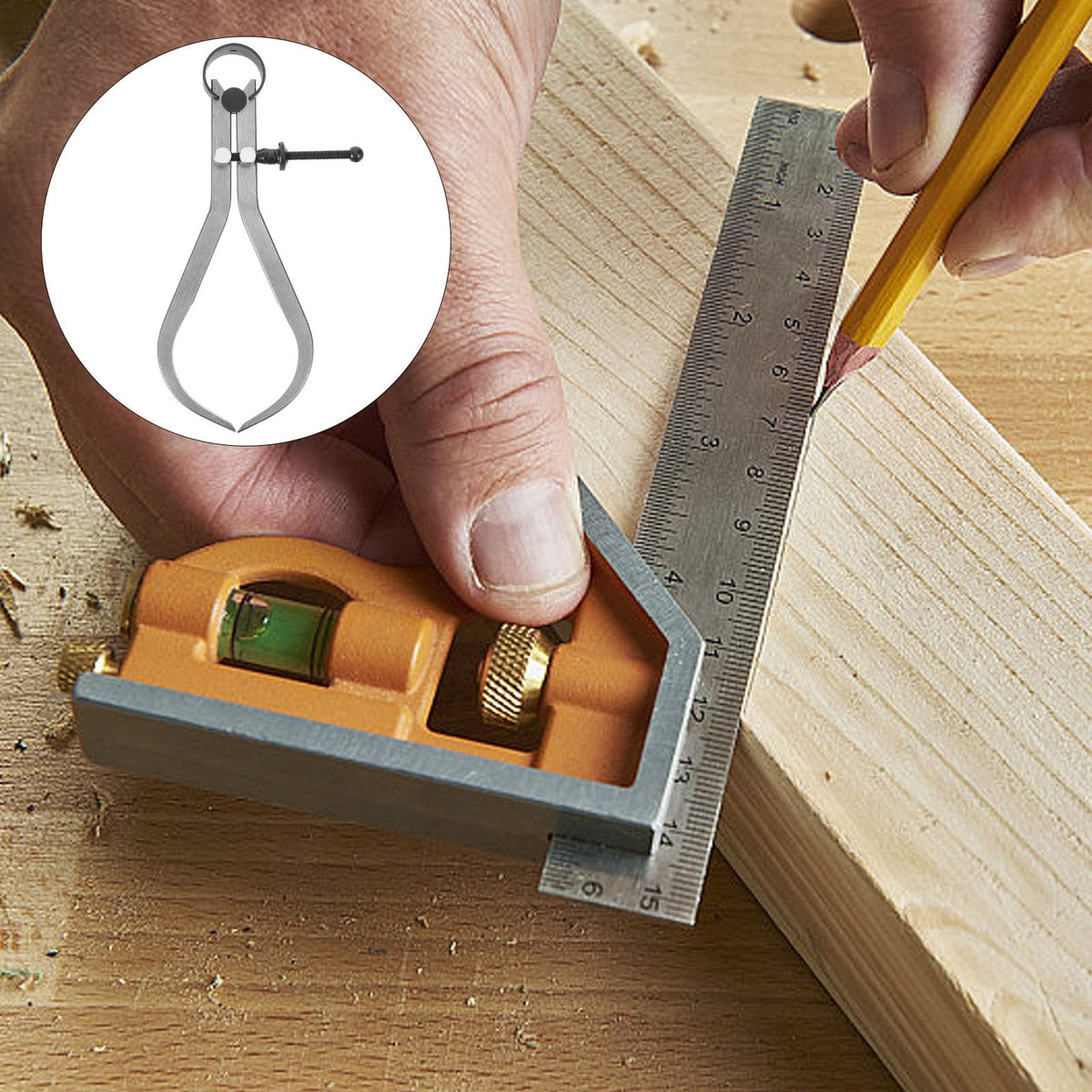 LITINKIMI Plated Carbon Steel Woodturning Calipers for Precise and Accurate Wood Turning Measurements