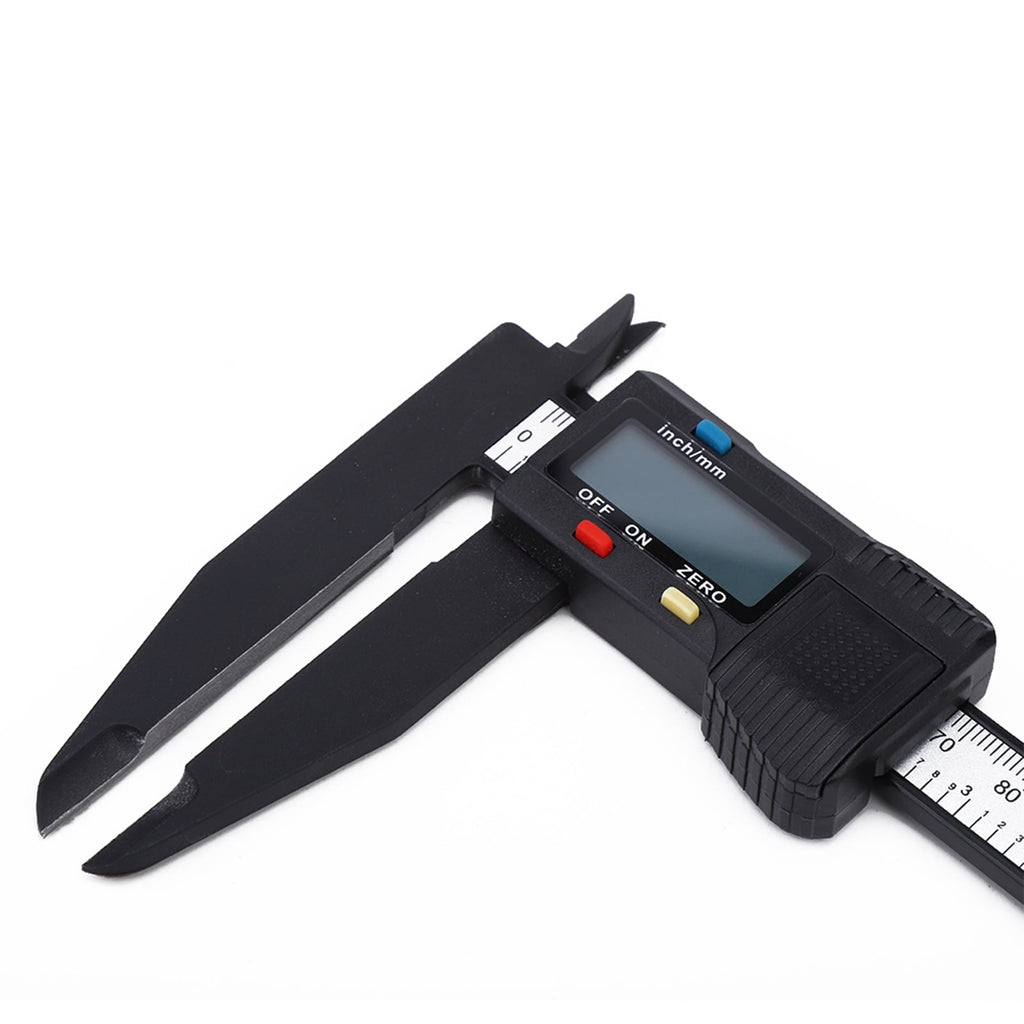 M Buder Digital Electronic Caliper 6 Inches / 150mm Carbon Fiber Ruler with Long Jaw Accurate Measuring Tool LCD Screen Display Metric Imperial Conversion for Woodworking DIY Home Improvement Black