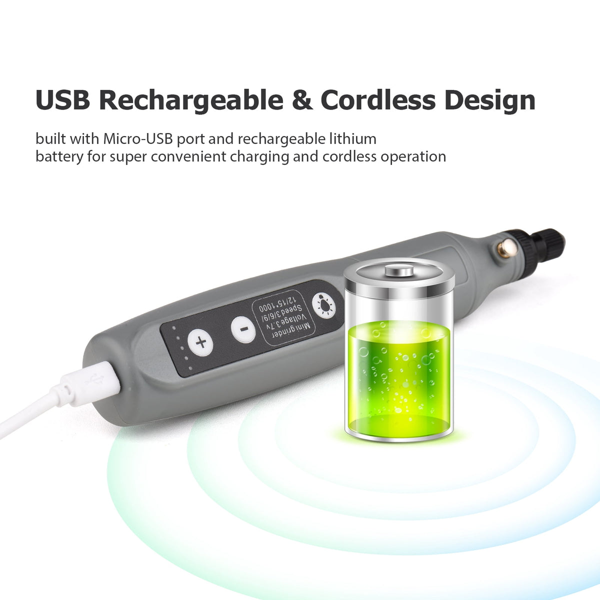 Polishing Buffing Wheel Set Mini Portable Tool Set Mini Cordless Grinder Handheld Rechargeable Electric Drill USB Charging 5-Speed with Multiple Attachments LED Light for Cutting Sanding Engraving