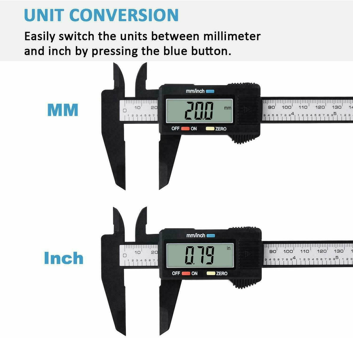 LCD Digital Caliper Electronic Gauge Carbon Fiber Vernier Micrometer Ruler 6inch