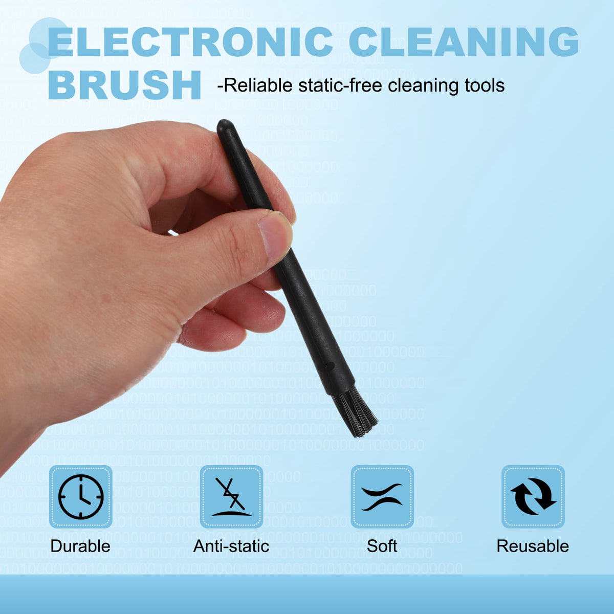 Uxcell ESD Brush, 5Pcs Electronic Cleaning Brush Set with Tweezers Anti Static Cleaning Tools Plastic Pen-Shaped Nylon for PCB Computer Keyboard Camera 3D Printers, 18x11mm Bristles