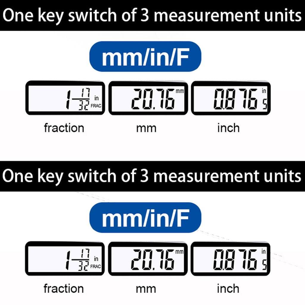 Electronic Digital Caliper Stainless Steel Slide Caliper Measuring Tool Electronic Micrometer Caliper With Large LCD Screen 3 Measurement Units Switchable