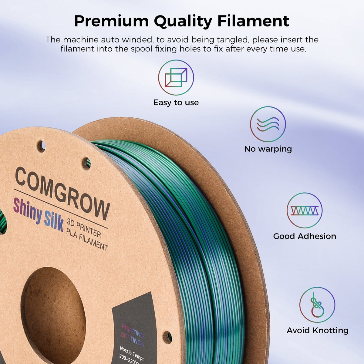 Creality Toughness PLA Filament 1.75mm Grey 1KG 3D Printer Filament