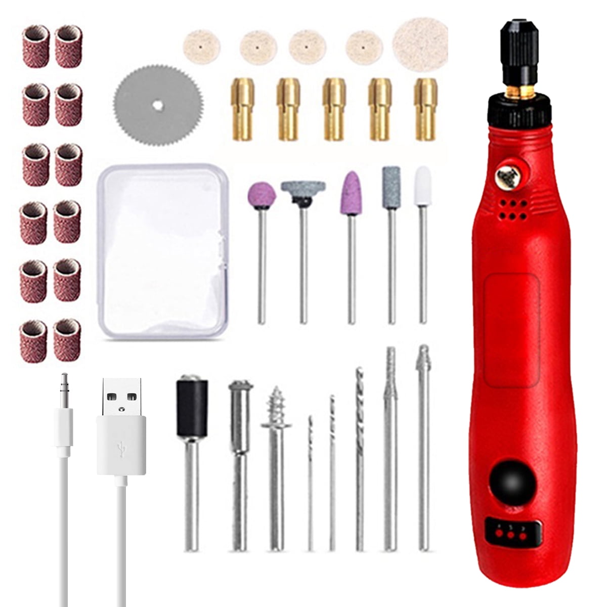 Wekvgz Mini Cordless Rotary Tool - Adjustable Speed Electric Grinder with 36Pcs Accessories for Sanding Polishing