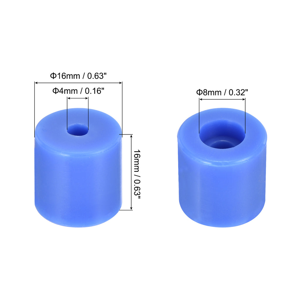 Uxcell 12Pcs Silicone Bed Mounts 3D Printer Heat Bed Silicone Leveling Column Silicone Buffer 16mm for 3D Blue