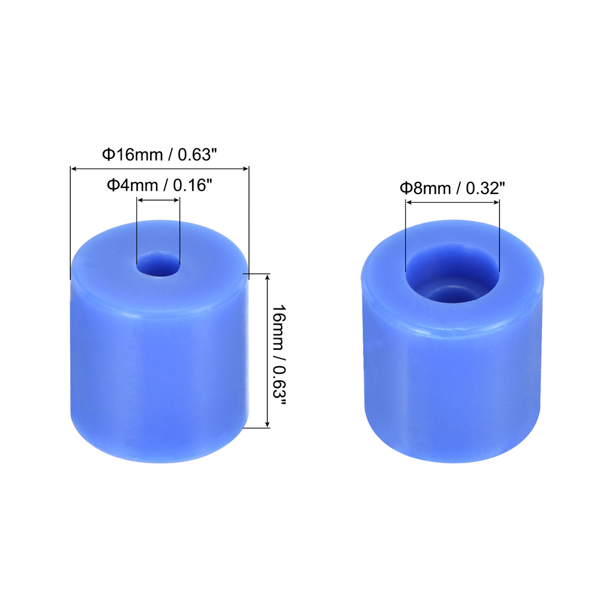 Uxcell 12Pcs Silicone Bed Mounts 3D Printer Heat Bed Silicone Leveling Column Silicone Buffer 16mm for 3D Blue