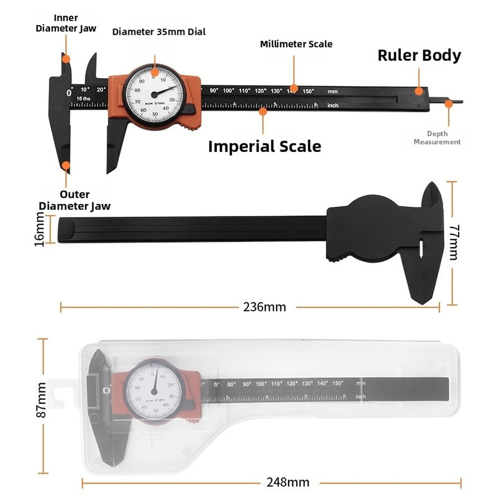 Mosiee Abs Plastic for Dial Caliper 0-150mm Metric and 0-6Inch Vernier Calipers mm