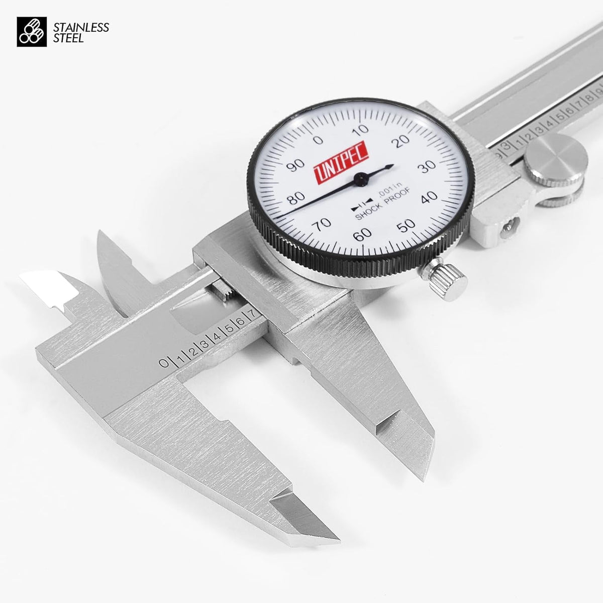 6 inch Dial Caliper, 0.001" Resolution | 0-6 inch Range, Stainless Steel,Shock-Proof Precision Vernier, Hard Carrying Case, For Machinists & DIY