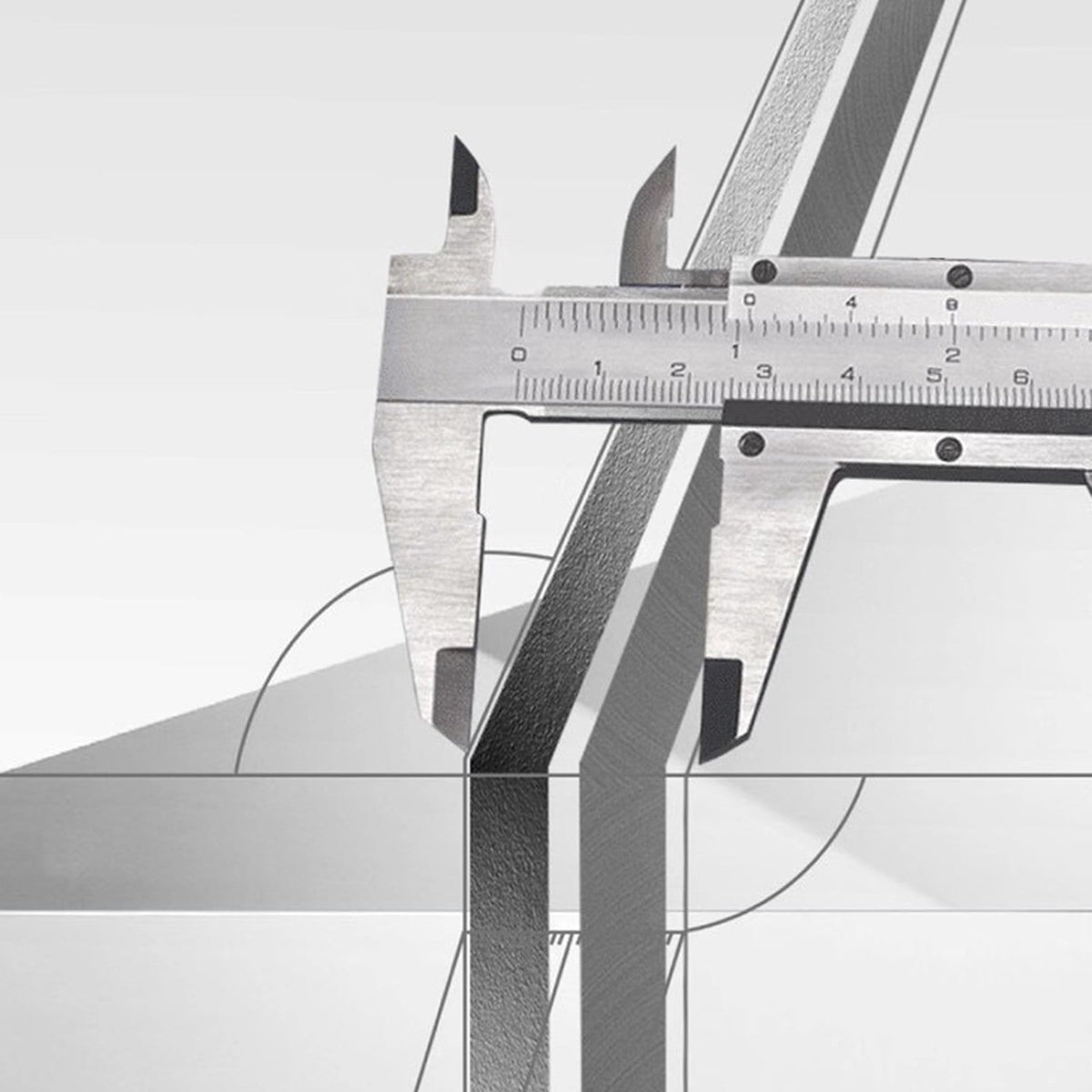 Plastic Vernier Caliper 0.1mm Precision 0 To 80mm Scale Lightweight for Workshop School Projects