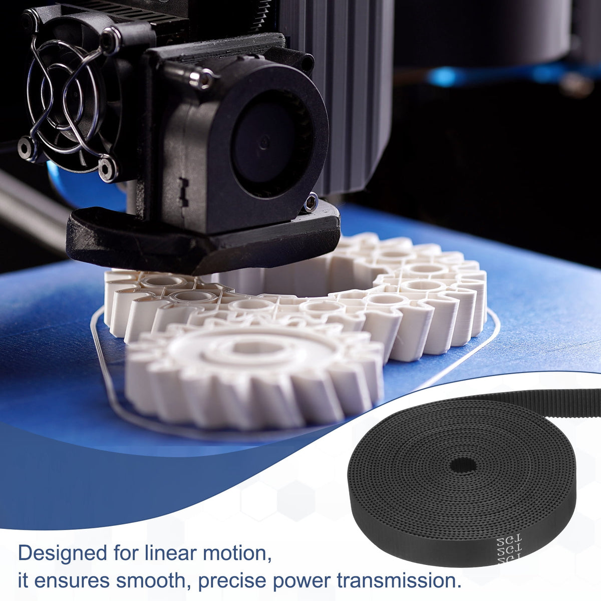 Uxcell Rubber 2GT Timing Belt 15x5000mm 2mm Pitch 2mm Thick Black Open Loop Pulley Timing Belt for 3D Printer