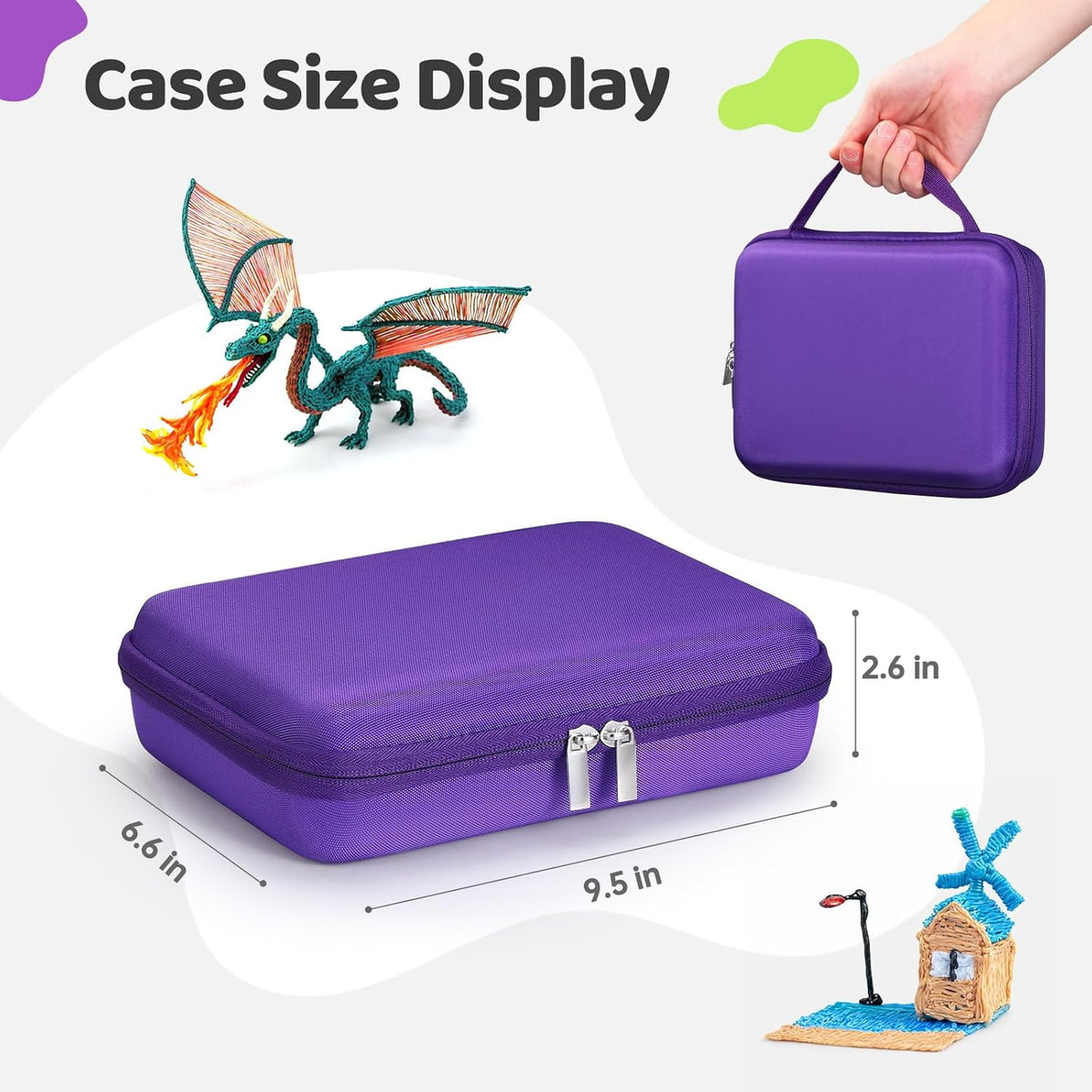 Hard Case Compatible with 3Doodler Start+ Essentials (2023) for 3D Pen Set for Kids, Art Activity Set Carrier Case for Printing Filament Refill and USB Charger,Blue (Box Only)