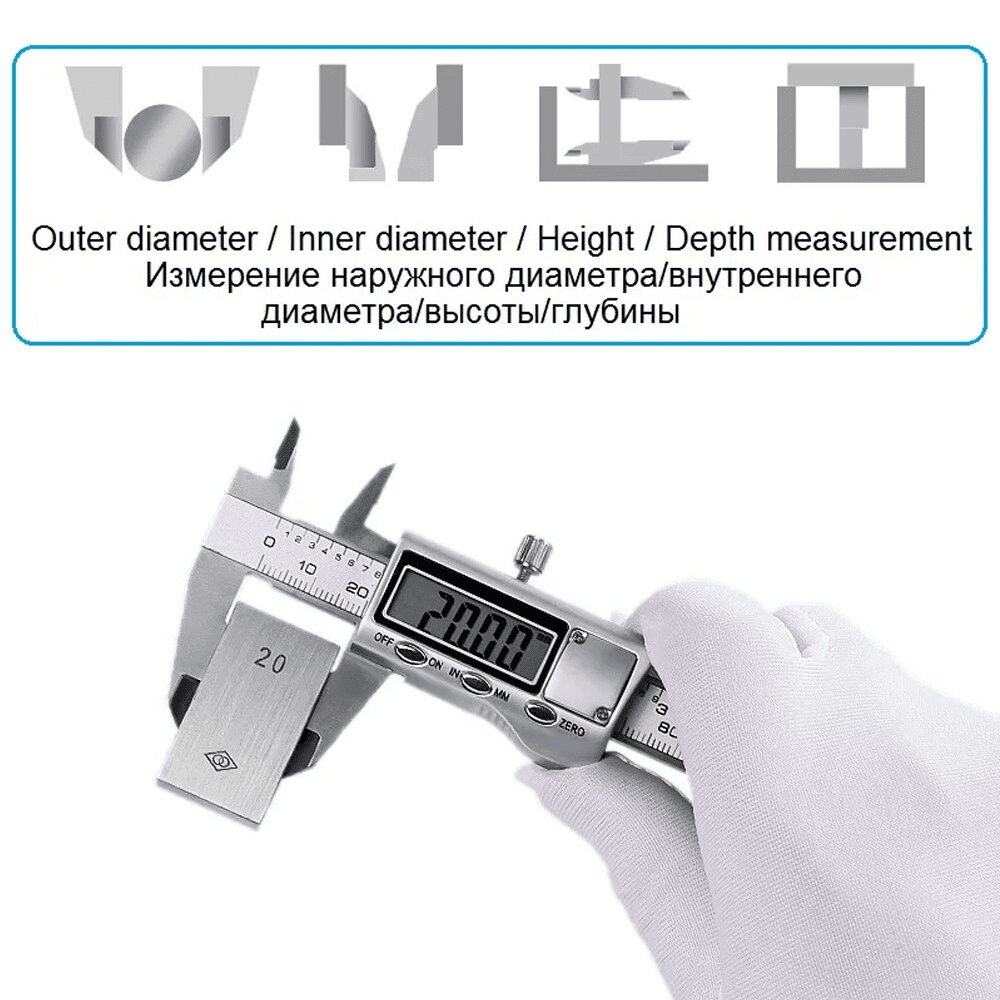 SJPACK 6" 150mm Stainless steel Digital Caliper Micrometer LCD Gauge Vernier Electronic Measuring Tool Silver with Case