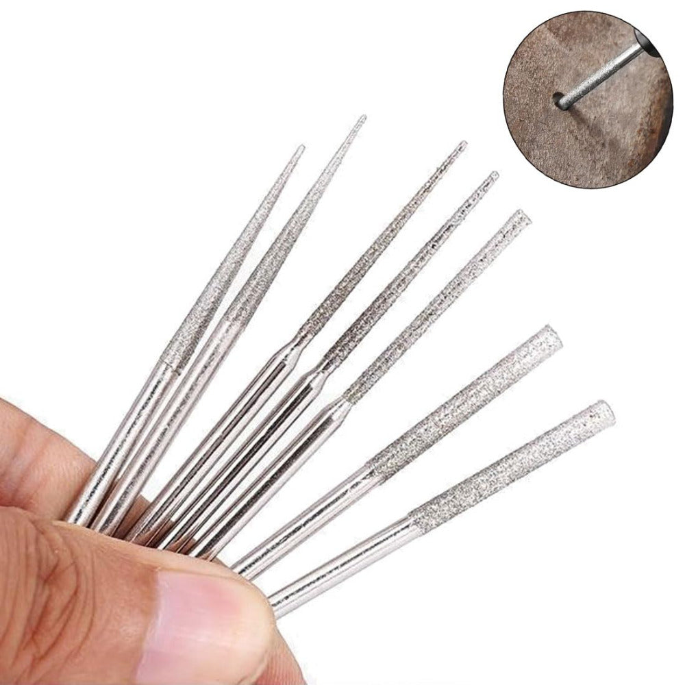 20pcs Diamond Mounted Bead Reamer , 5 Different Shapes Diamond Drill Bit, 1/8 Inch Shank Diamond Grinding Tool for Dremel Rotary Tool