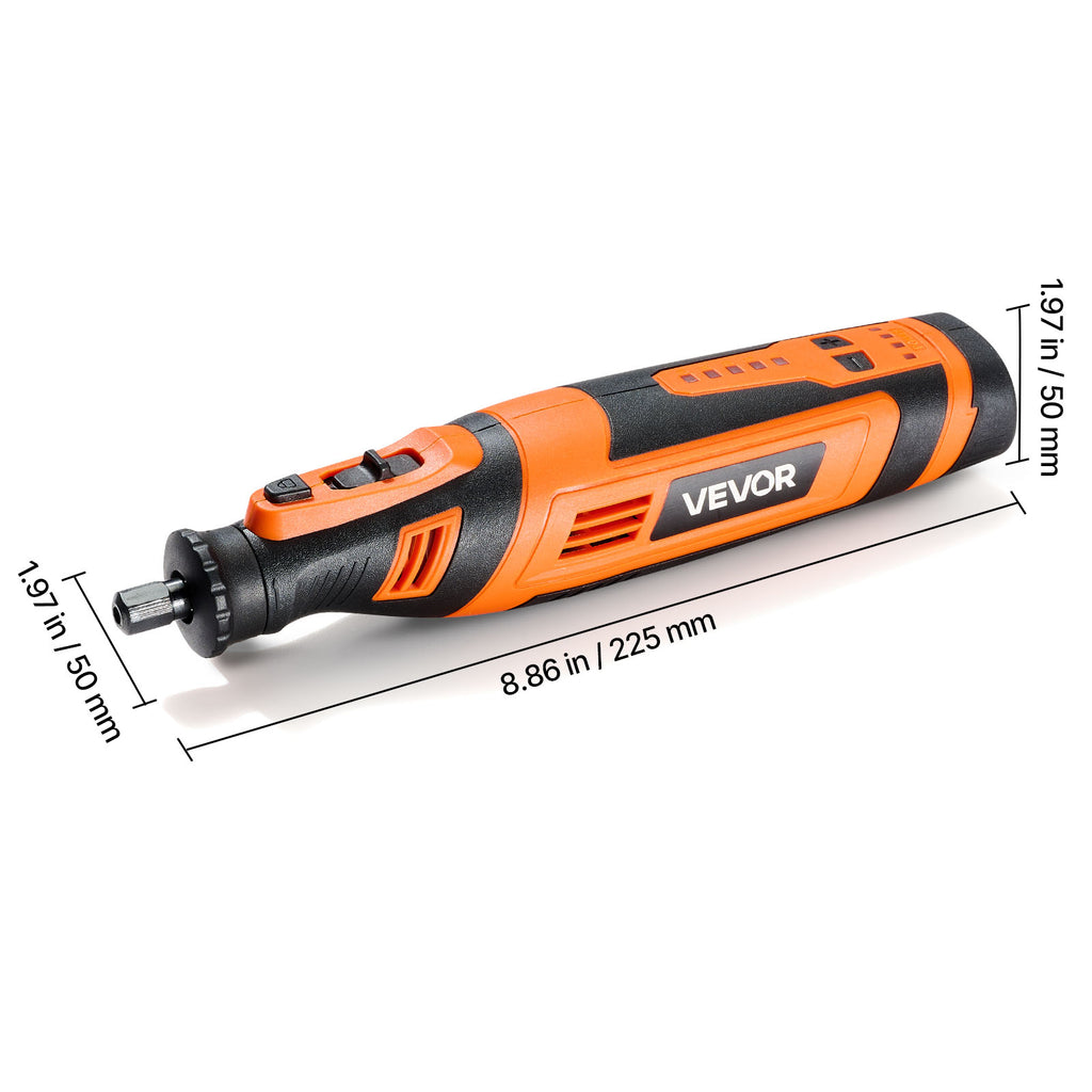 VEVOR 136-Piece Cordless Rotary Tool Kit, DC8V Portable Mini Power Rotary Tool, 5 Speeds 5000-30000RPM Multi-Purpose DIY Tools for Engraving, Sanding, Polishing, Carving, Grinding, Cutting, DIY Craft